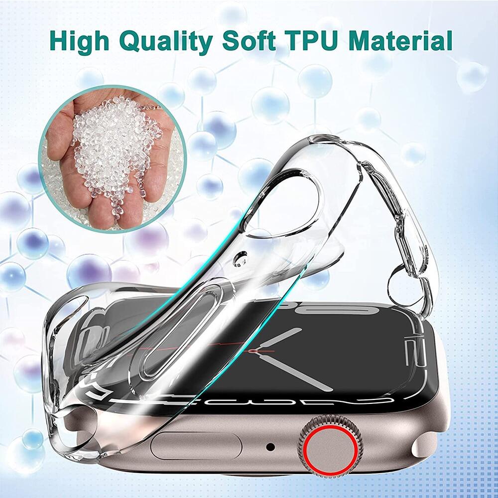 Ốp màn hình đồng hồ YIFILM TPU trong suốt thích hợp cho Apple Watch 7 6 SE 5 4 3 2 41MM 45MM 42MM 38MM 44MM 40MM