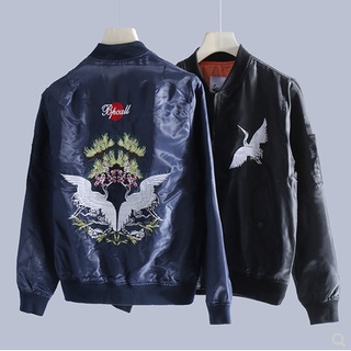 Áo khoác bomber Nam thêu Hạc cực chất