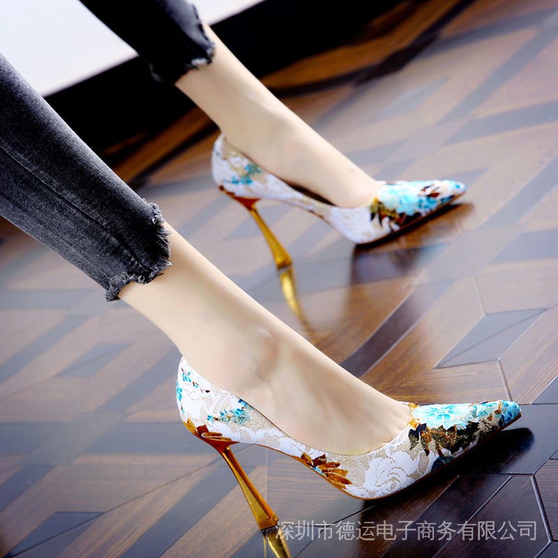 Giày Cao Gót 22Cm Chống Thấm Nước In Họa Tiết Thời Trang Cho Nữ 2023
