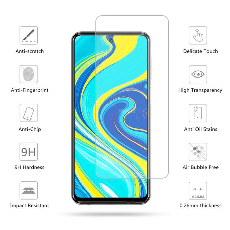 Miếng Dán Kính Cường Lực Cho Xiaomi Redmi Note 9S, Dán Màn Hình Redmi Note 9S