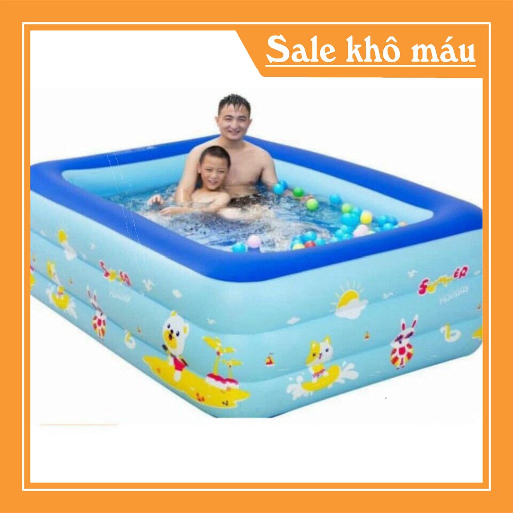 BỂ BƠI PHAO BƠI 1,2M/1,3M/1,5M/1,8M/2,1M CHỮ NHẬT 3 TẦNG