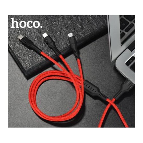 Cáp sạc dây dù 3 đầu Hoco X26 2A dài 1m - Chính Hãng BH 12T