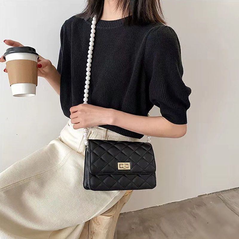 Túi Đeo Chéo Hình Vuông Nhỏ Đính Ngọc Trai Thời Trang Mùa Hè 2021 Phong Cách Phương Tây Chất Lượng Cao