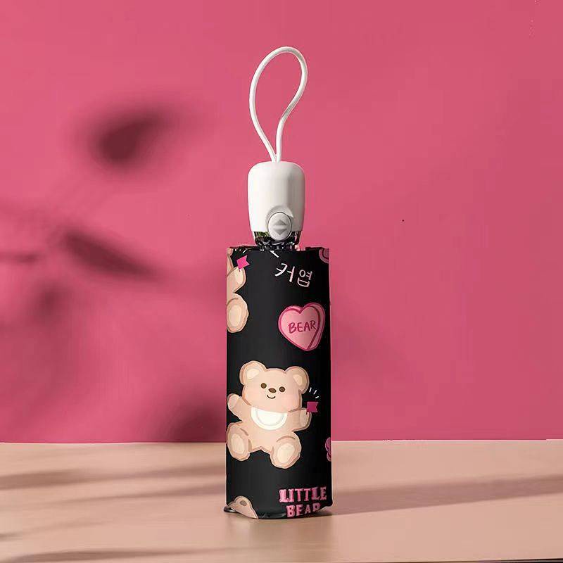 Bear Full-Automatic Umbrella Dual-Use Women's Sun Protection UV Protection Sun Umbrella Small Portable Summer Sun Umbrella 9DEk
