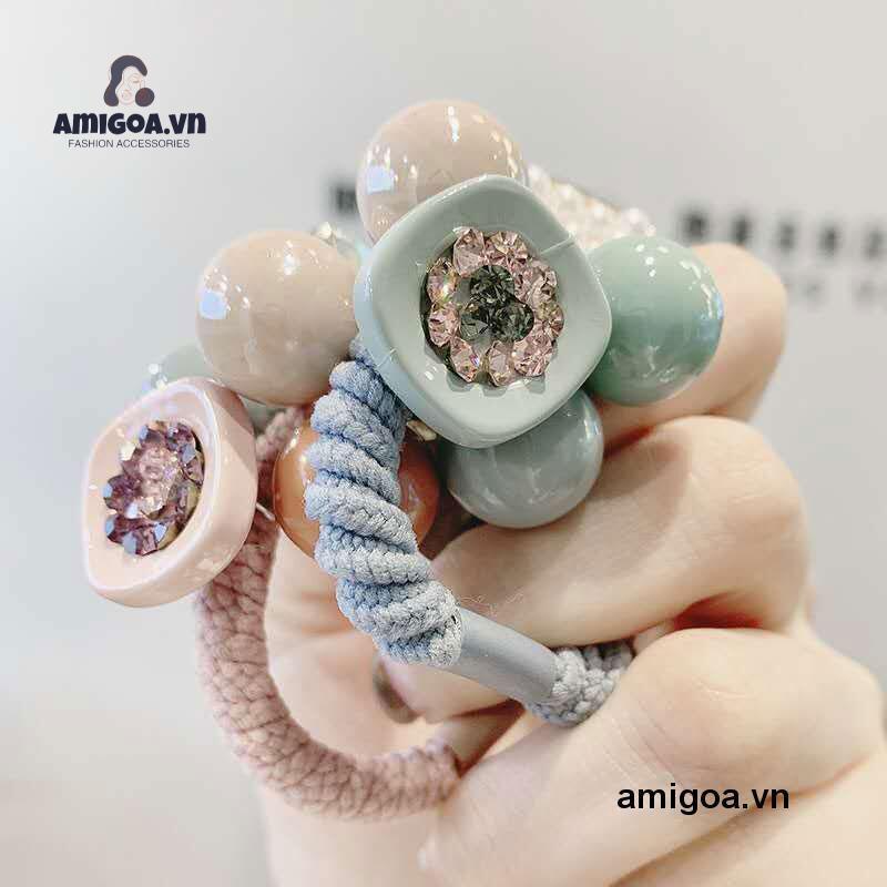 ✨✨Dây Buộc Tóc / Cột Tóc Hình Bông Hoa Đính Hạt
