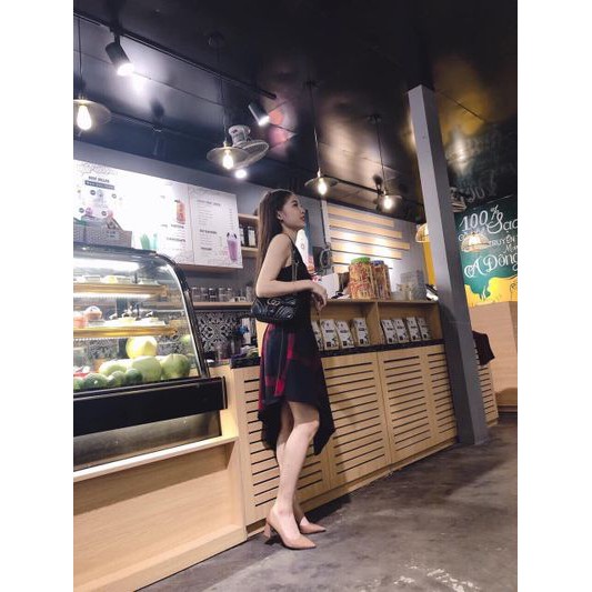 [VNXK] Giày Cao Gót Nữ Mũi Nhọn Công Sở Đế Vuông Cao 5CM