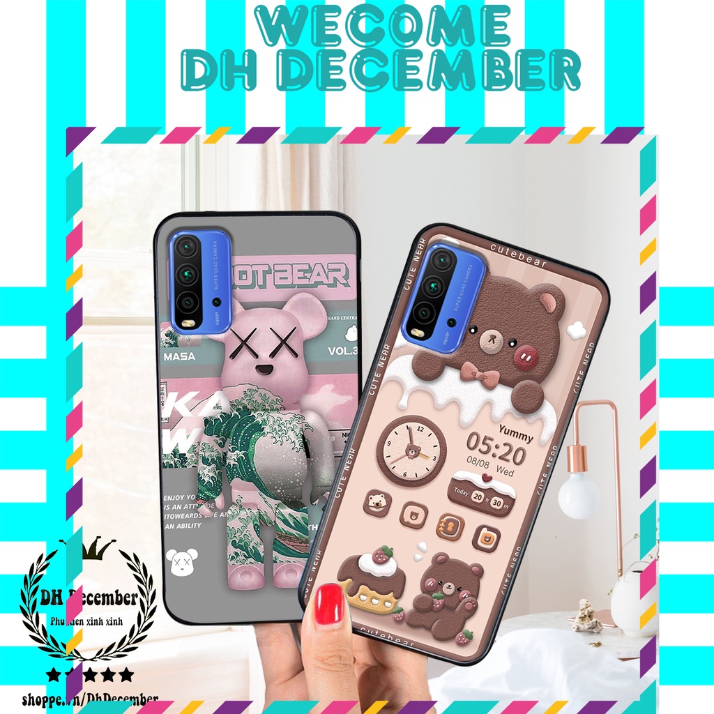 Ốp lưng Xiaomi REDMI 9T in hình 3D GẤU HỒNG-GẤU BE3R -XINH XẺO CỰC ĐẸP
