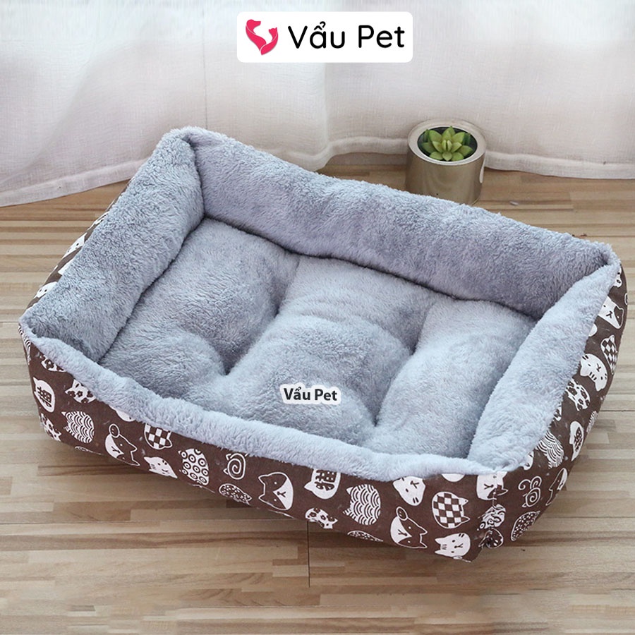 Đệm cho chó mèo lót lông hình chữ nhật - Nệm ngủ cho chó mèo thú cưng Vẩu Pet Shop