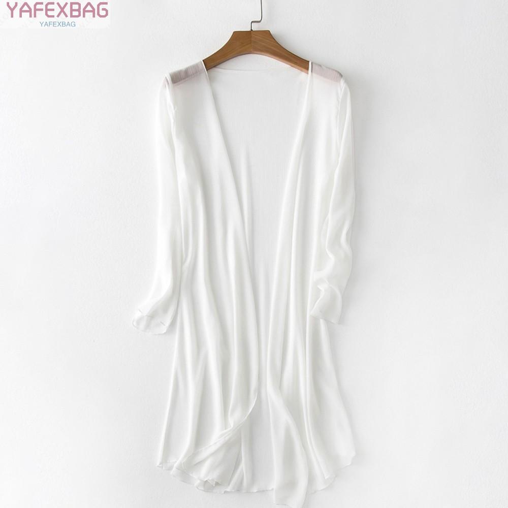 Áo khoác tay dài chất liệu voan thời trang mùa hè