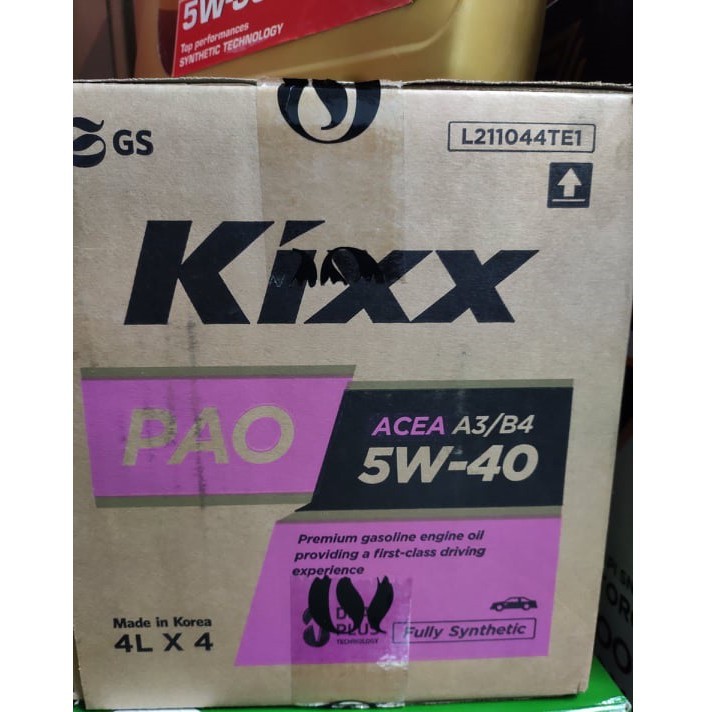 [HÀN QUỐC] NHỚT XE TAY GA, XE HƠI KIXX PAO A3/B4 - 5W40 API SN Fully Synthetic - 1L