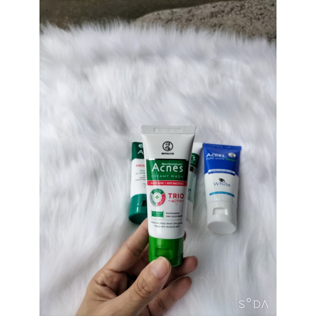 5 tuýp Kem rửa mặt Acnes 25g- Tặng 1 Mút Tán Phấn