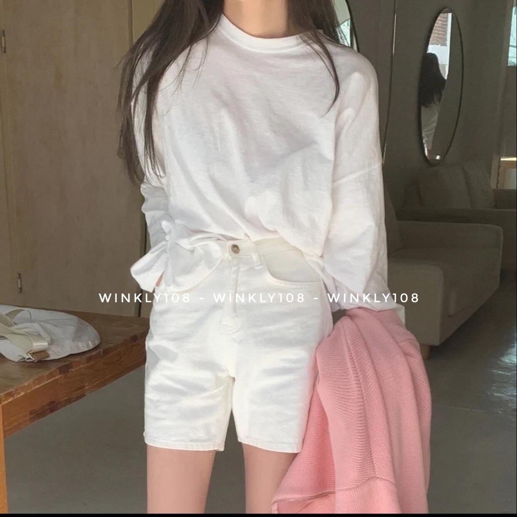 [Ảnh thật] Áo phông trơn dài tay basic ulzzang
