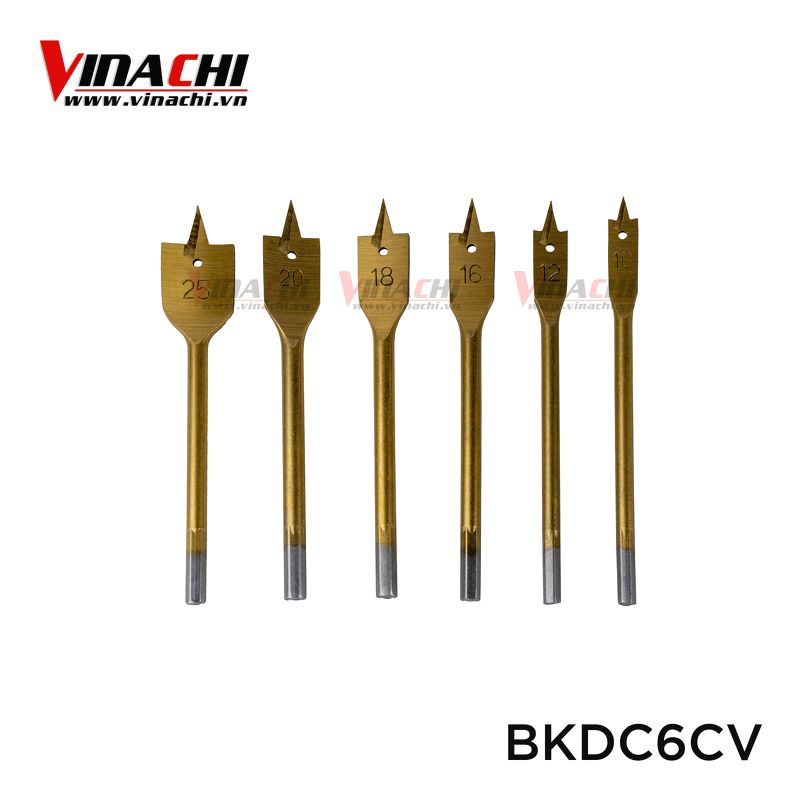 Bộ Khoét Lỗ Đuôi Cá 6 Cái Mạ Đồng - Bộ 6 Mũi Khoét Lỗ Gỗ Vinachi Chuyên Dùng Để Khoét Bản Lề Bật, Khoét Ổ Khóa Tủ.