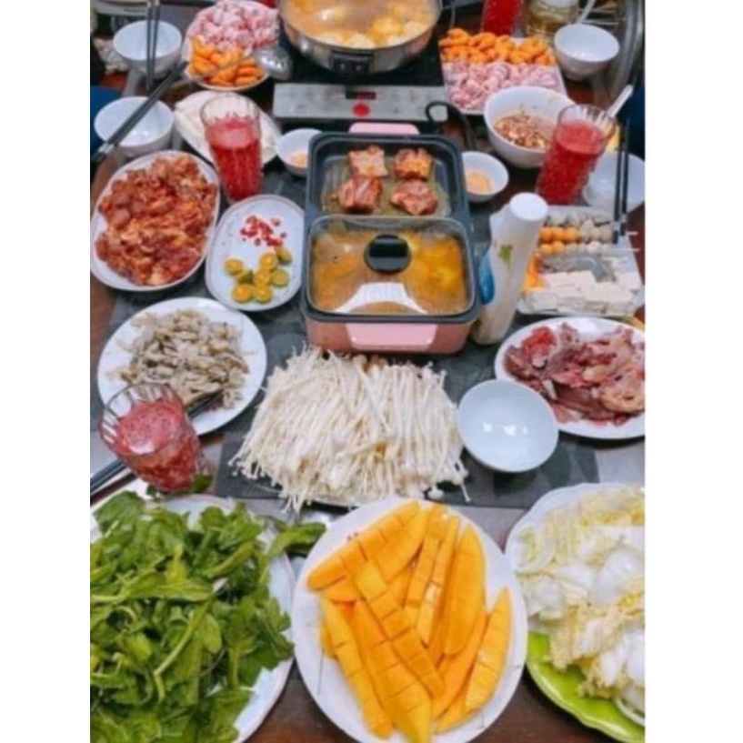 Bếp lẩu nướng 2in1 đa năng, Chống dính cao cấp,Thiết kế tuyệt đẹp. [ Bảo hành 3 tháng ]