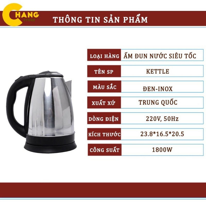 (Sale giá đẹp ) Ấm Siêu Tốc 1.8L Electric Kettle