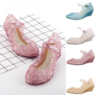 Giày sandal tăng chiều cao phong cách công chúa cho bé gái