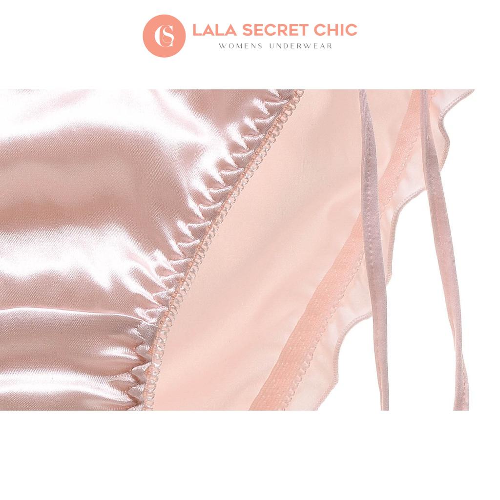 Quần lót nữ LALACHIC hoạt tiết phối ren dây hông điều chỉnh được