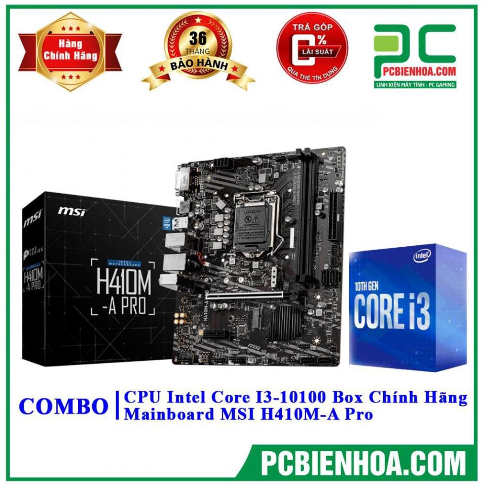 Combo siêu phẩm Intel I3 10100 New Box + H410M HDV TẶNG BÀN DI CHUỘT GAMING | WebRaoVat - webraovat.net.vn