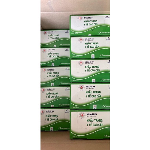 Khẩu trang y tế cao cấp 4 lớp Khánh An hộp 50 cái.