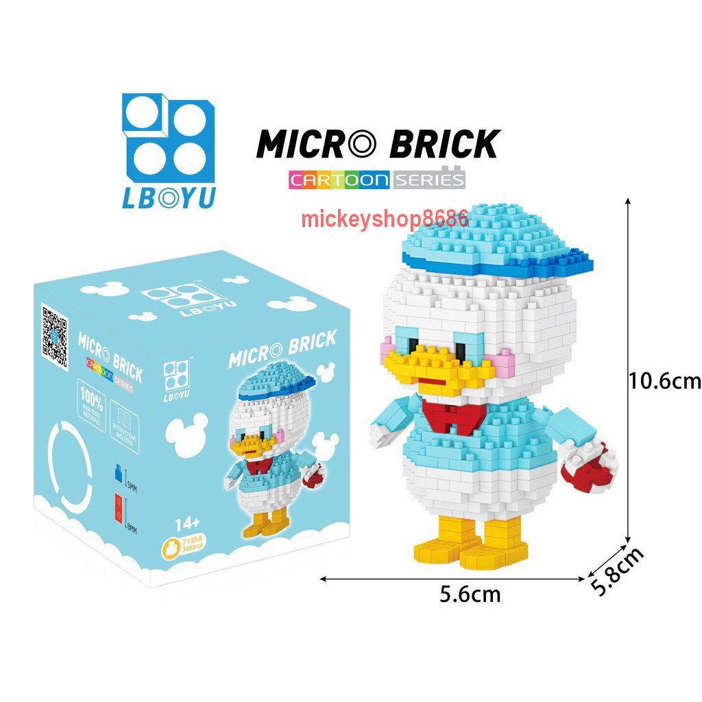 (CÓ SẴN) Đồ chơi Xếp Hình lego nano Mô Hình 3D Baby Donal Duck Vịt con Lego Minifigure Nanoblock