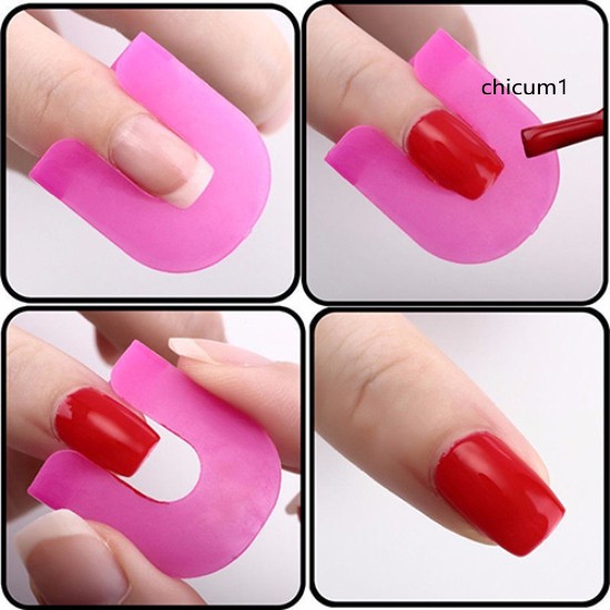 [Hàng mới về] Set 26 khuôn sơn móng tay chống lem với 1 miếng dán tiện lợi