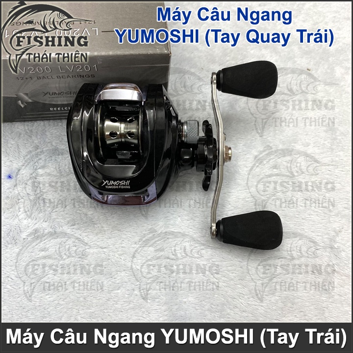 Máy Câu Ngang Yumoshi 6.3:1 Tay Quay Trái Dùng Cho Cần Máy Ngang Câu Lure Cá Lóc, Chẽm, Mú