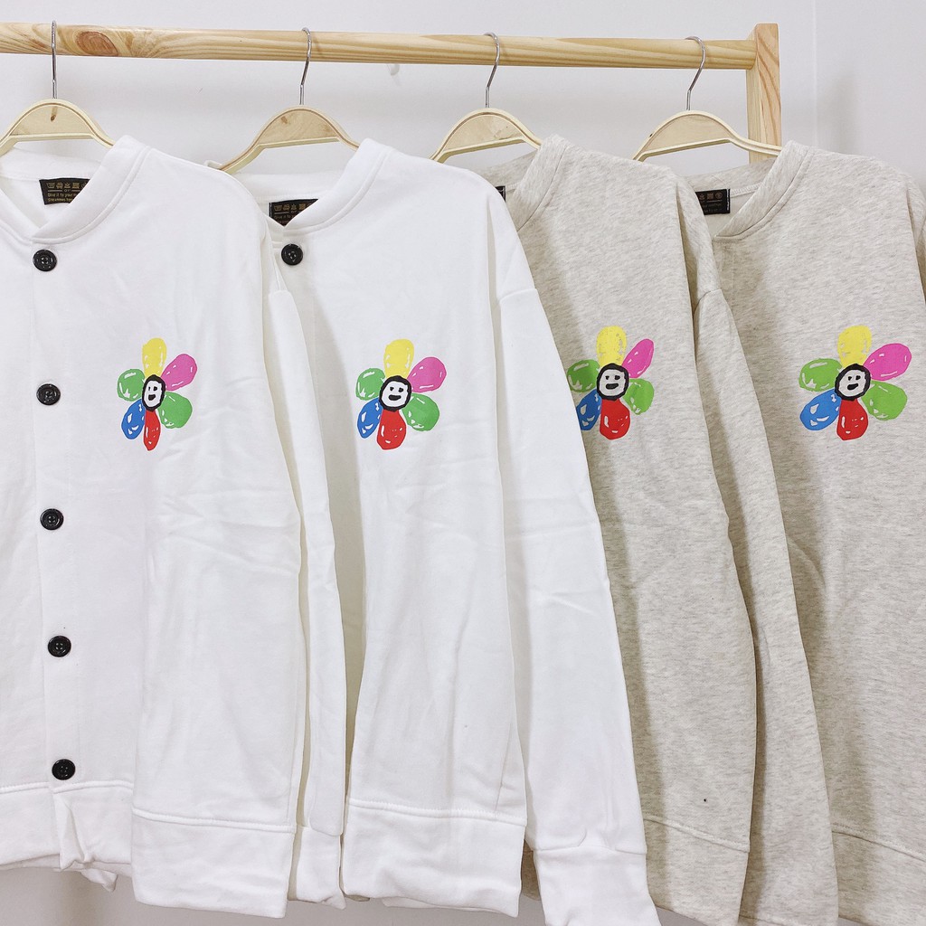 Áo khoác cardigan YAYSHOP phông unisex nam nữ Hàn Quốc chất nỉ mềm mịn in HOA maison de fionix (freesize dưới 65Kg)