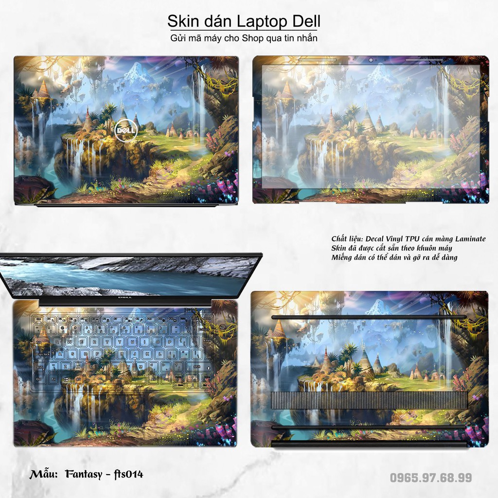 Skin dán Laptop Dell in hình Fantasy (inbox mã máy cho Shop)