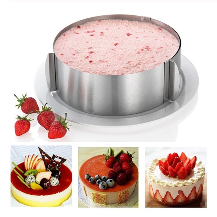 Khuôn ring làm bánh Mouse tròn điều chỉnh kích thước 16cm - 30cm