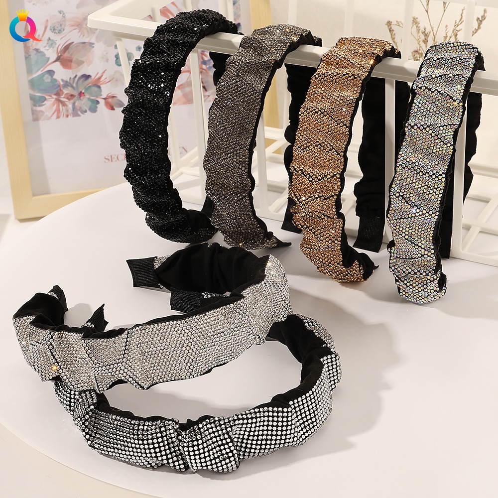 Cài tóc đính đá lấp lánh phong cách retro thời trang Hàn Quốc