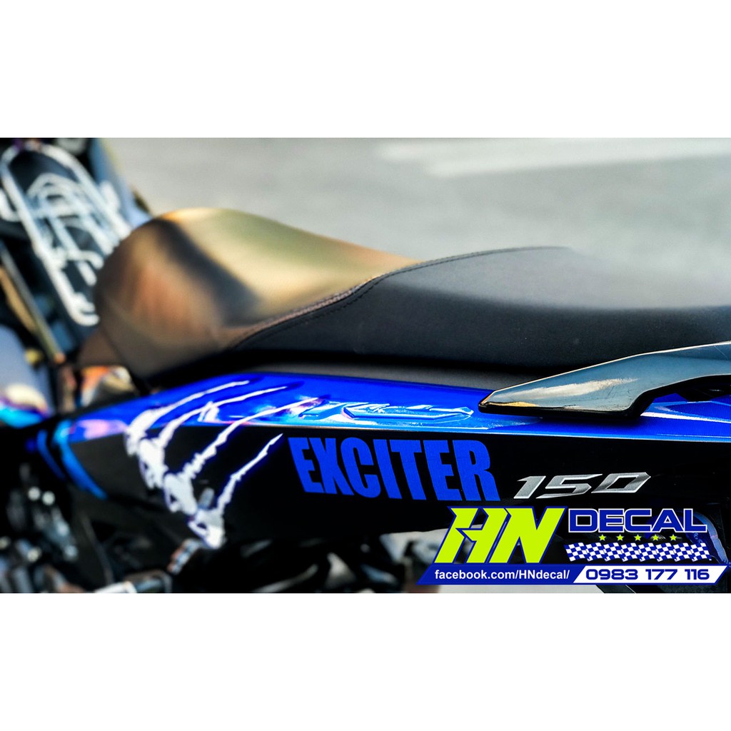 Tem Trùm  Exciter 150 Xanh Đen Móng Vuốt