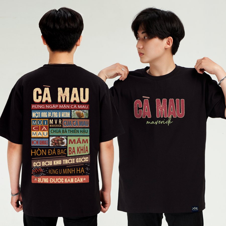 Áo thun Cà Mau 2 mặt Unisex phông rộng tay lỡ cotton ao cặp gia đình du lịch fact UNDER MVR BB4165