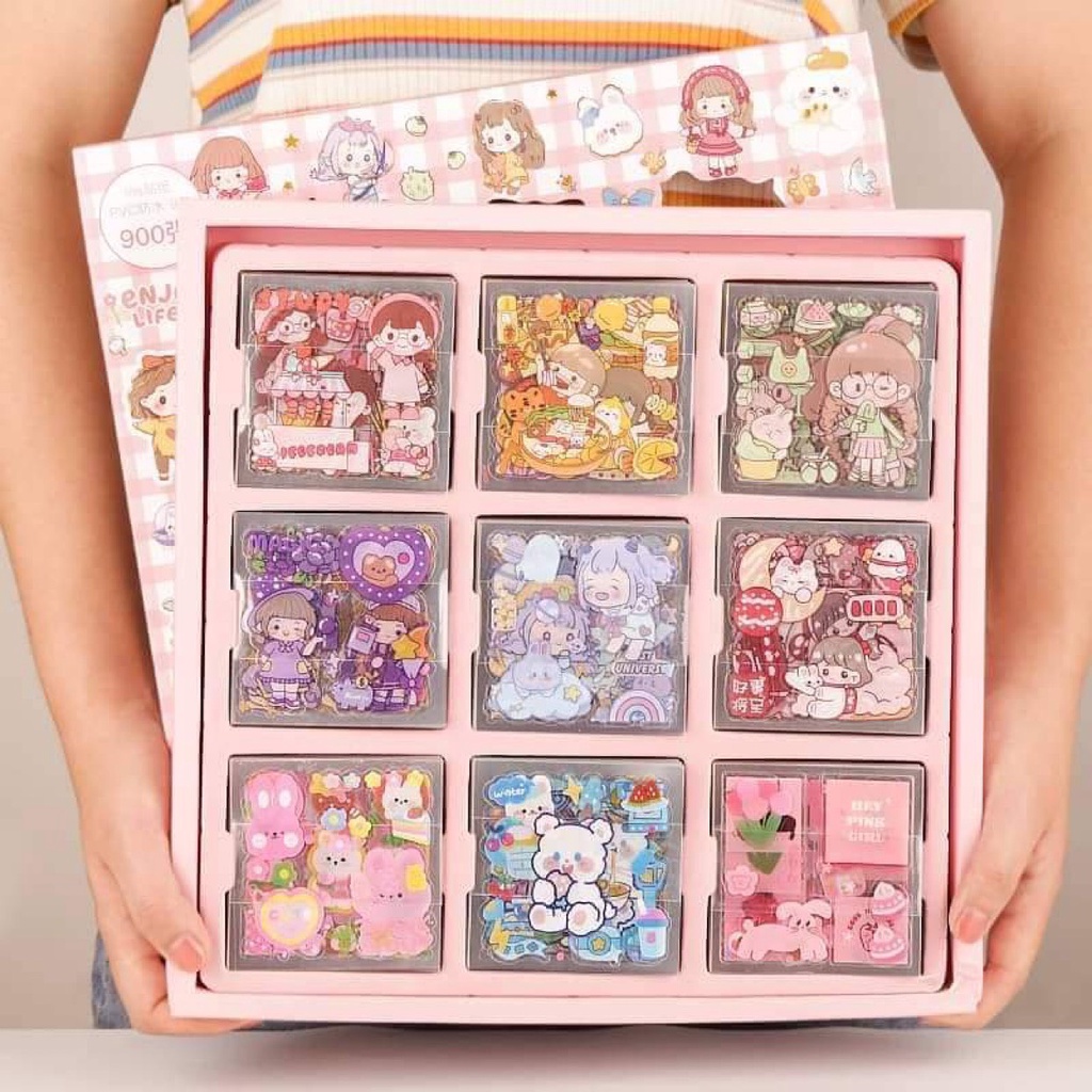🌸Set 900 tấm sticker nhãn dán trang trí màu sắc dễ thương🌸