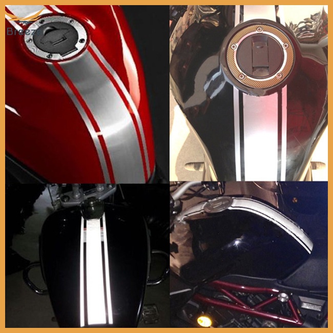 Decal Dán Trang Trí Bình Xăng Xe Hơi / Mô Tô Họa Tiết Kẻ Sọc Chống Thấm Nước Kích Thước 50x4.5cm