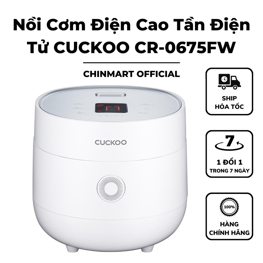 Nồi Cơm Điện Cao Tần Điện Tử CUCKOO CR-0675FW 1L - Công Suất 580W Đa Năng, Tích Hợp Nhiều Chế Độ - Hàn Quốc Chính Hãng