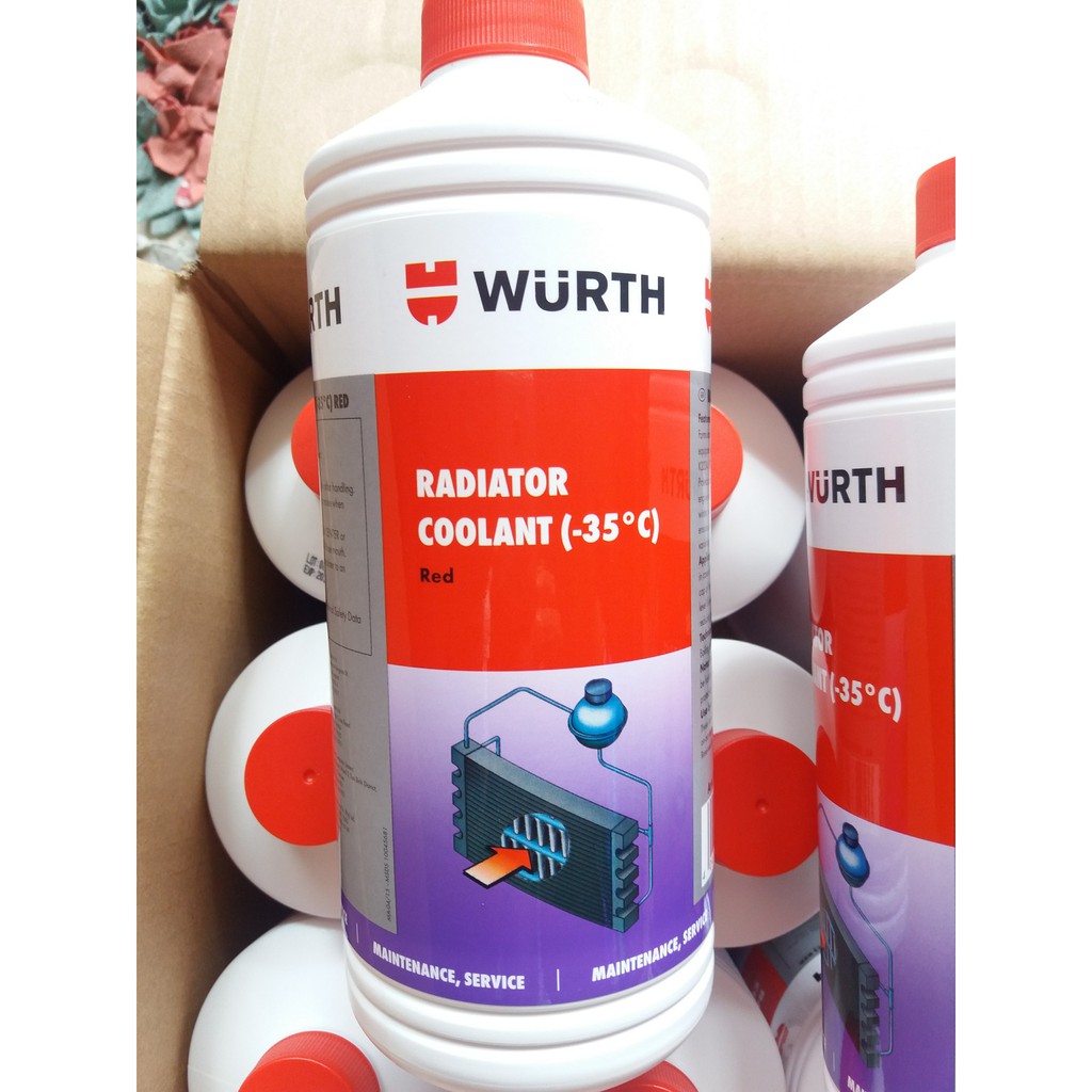 Nước làm mát động cơ Wurth Radiator Coolant loại pha sẵn 1 lít