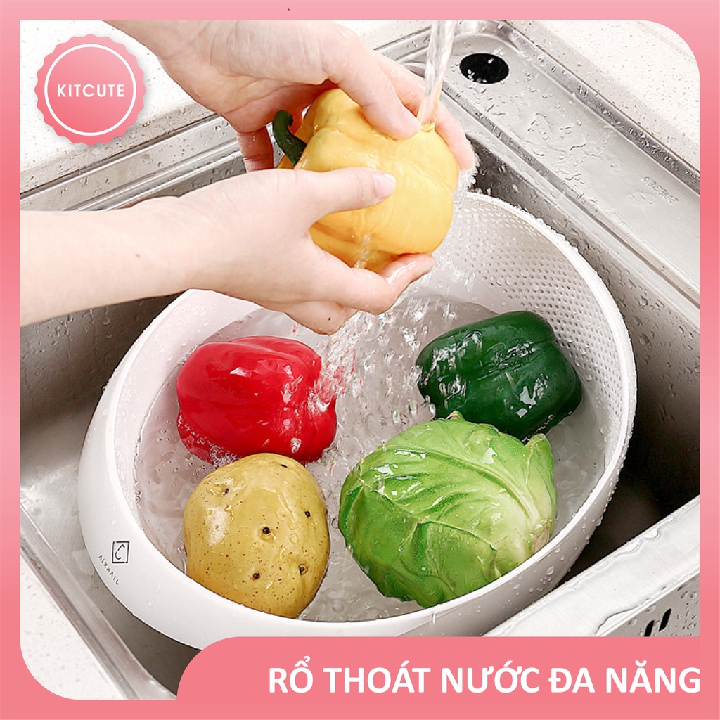 Mua Rổ nhựa rửa rau, trái cây, vo gạo đa năng thoát nước thông minh ...