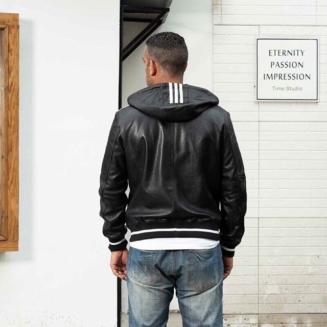 Áo da có mũ zara man