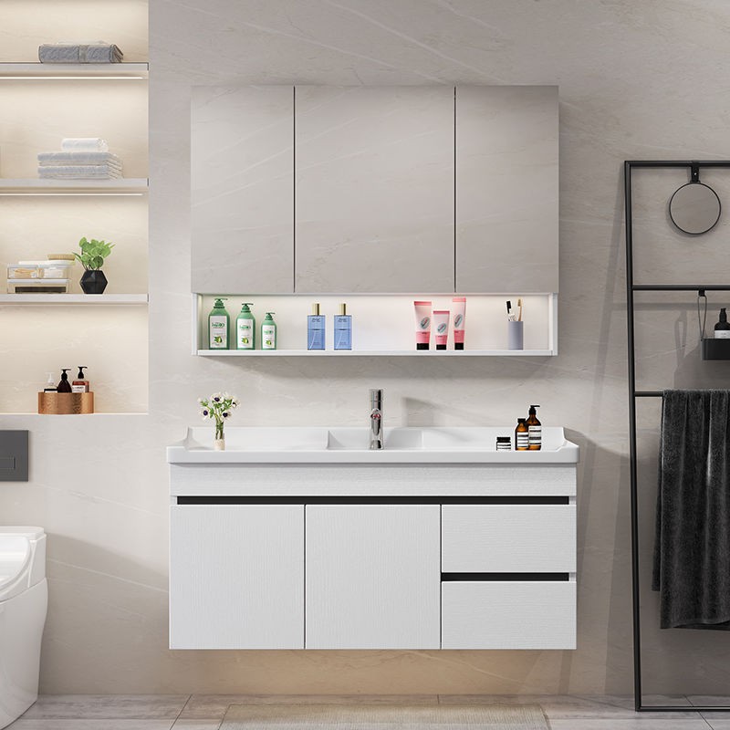 Căn hộ nhỏ hiện đại tối giản kết hợp tủ phòng tắm chậu rửa | BigBuy360 - bigbuy360.vn