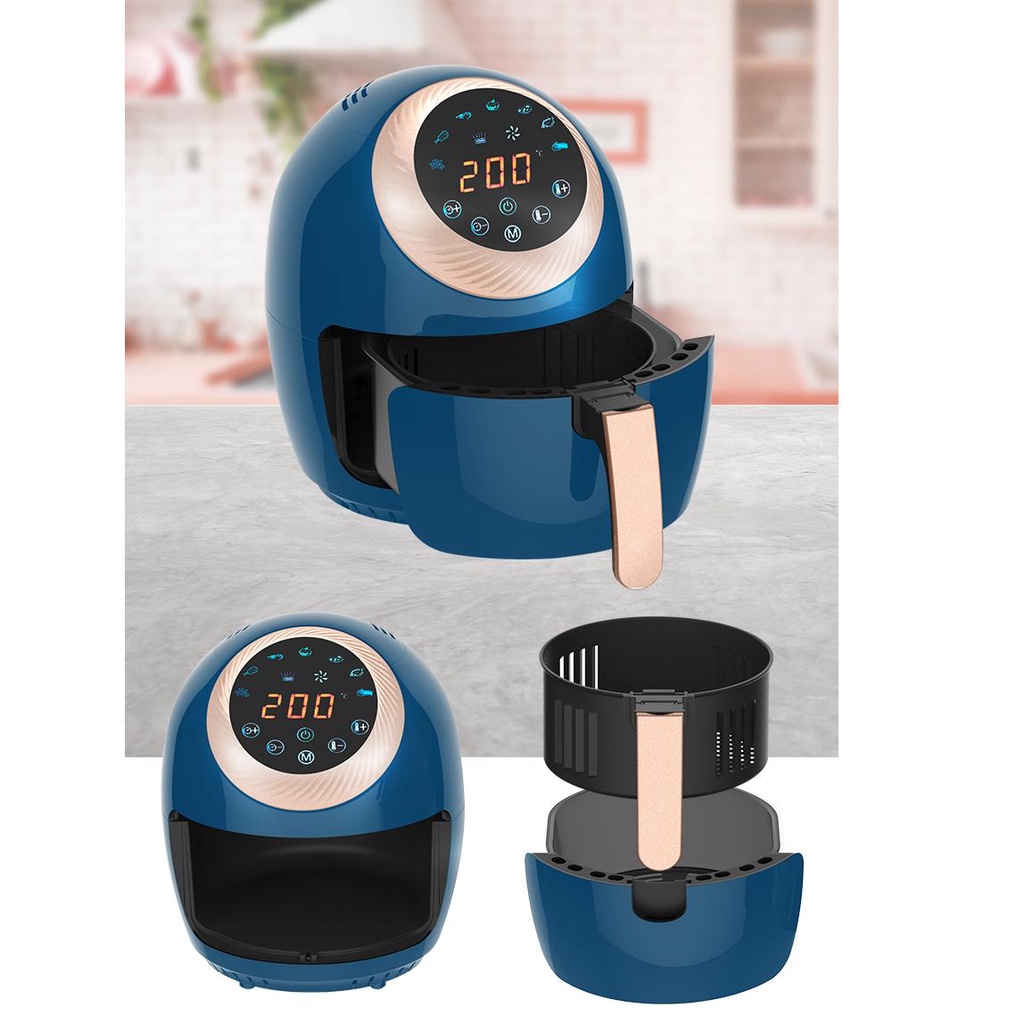 Nồi chiên không dầu 3.5L Tsuki VS-666A điều khiển cảm ứng, công nghệ gia nhiệt 3D tự động điều chỉnh duy trì nhiệt