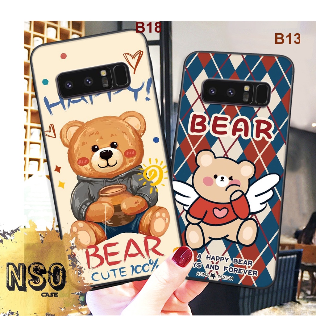 Ốp Samsung Note 8 In hình Gấu Siêu Cute