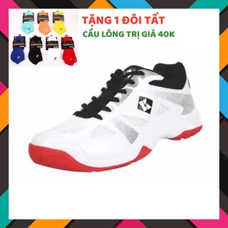 [Combo Quà Tặng] Giày cầu lông, giày bóng chuyền nam nữ Kumpoo E23 trắng chính hãng