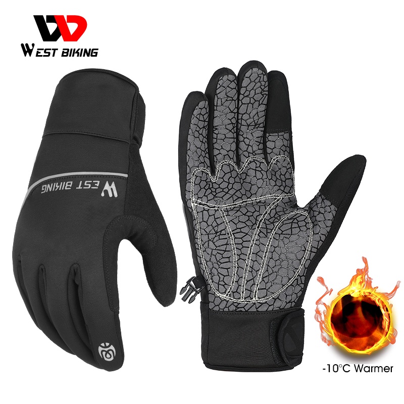 Đôi găng tay thể thao WEST BIKING dày dặn ấm áp có thể chạm màn hình cảm ứng