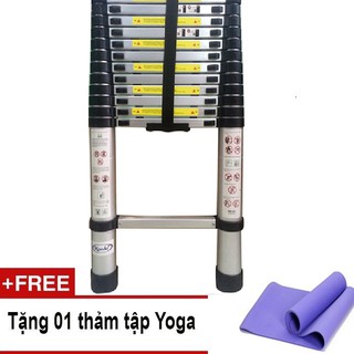 Thang nhôm rút gọn 3.8m kachi 2018 + tặng thảm tập yoga