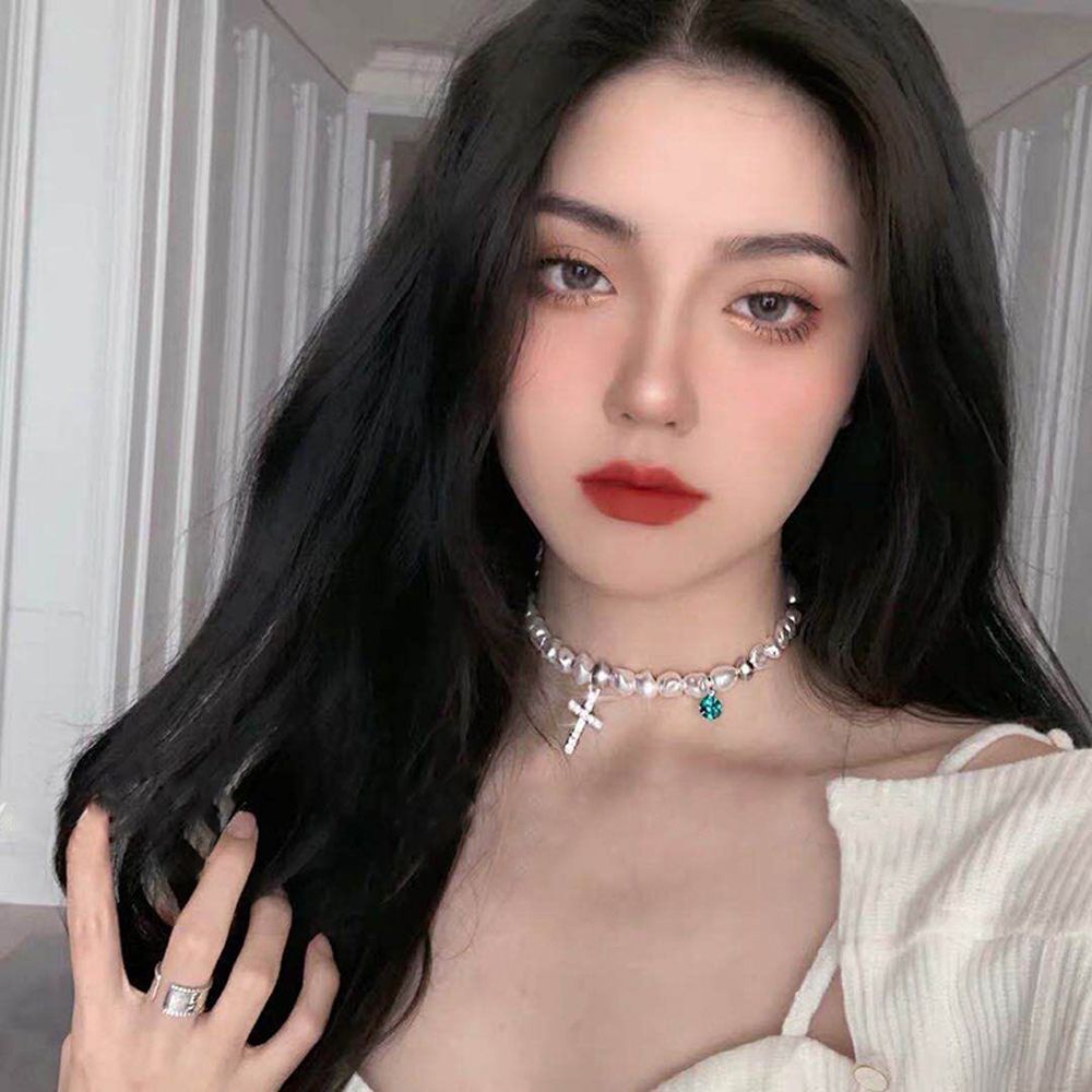 Vòng cổ choker đính ngọc trai nhân tạo thời trang Hàn Quốc sang trọng dành cho nam và nữ