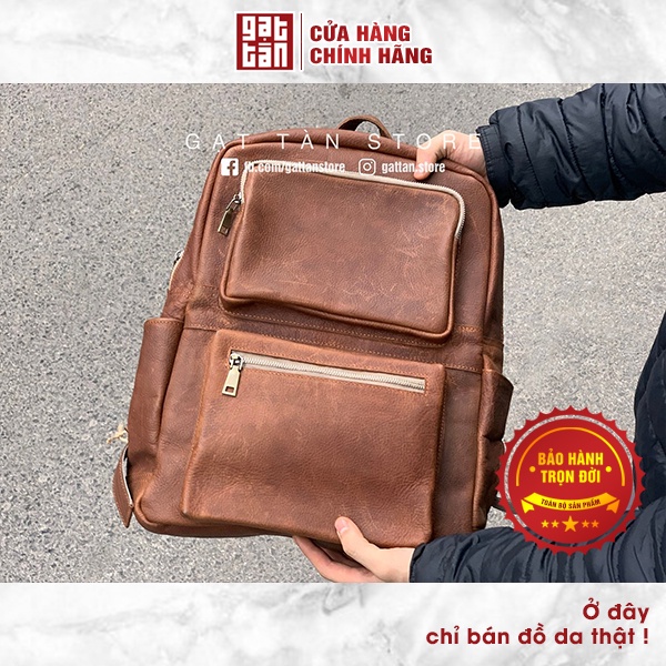 [BẢO HÀNH TRỌN ĐỜI] Balo Da Dành Cho Nam / Cao Cấp Hàng Đẹp Gạt Tàn Store / Cam Kết Da Bò Thật 100% - BL55