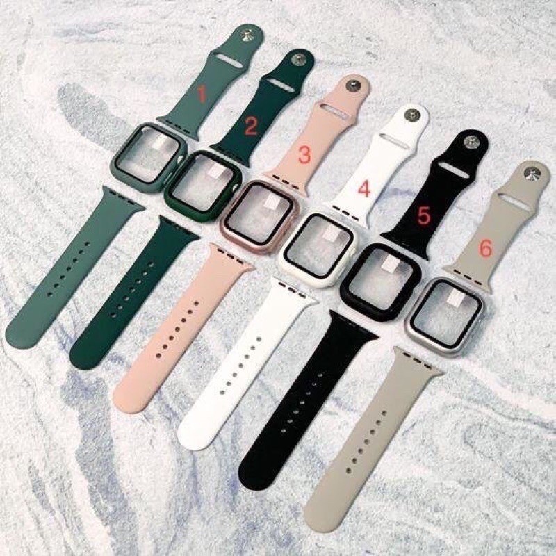 Combo siêu hot gồm bảo vệ + kính và dây đeo apple watch cho apple watch series 1,2,3,4,5 size 38,40,42,44mm