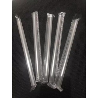 Ống hút trà sữa phi 12 bọc màng đen/ trắng (10 ống)