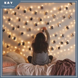 Dây đèn led trang trí fairylight đom đóm có sẵn pin dài 1m-2m