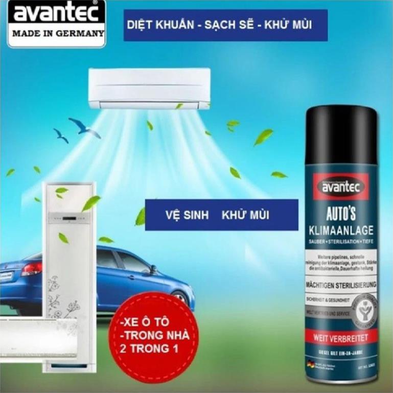 Chai xịt Avantec 600ml khử mùi vệ sinh máy lạnh điều hòa, dàn lạnh xe hơi, quạt hơi nước
